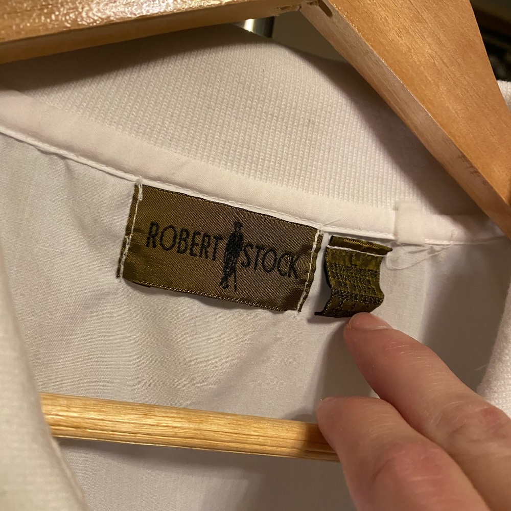 Rare Vintage 80s Robert stock White collared shirt - Picture 3 of 6